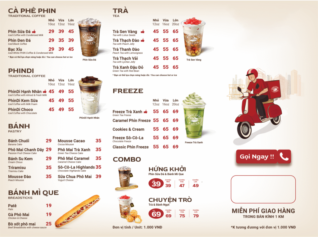 menu highlands