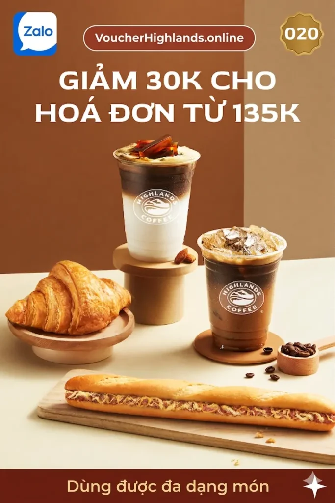 Voucherhighlands giảm giá 30 k